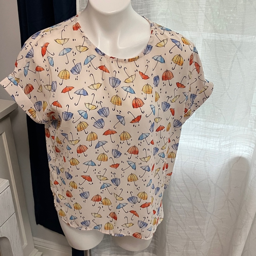 Umbrella Print Blouse - Multicolor